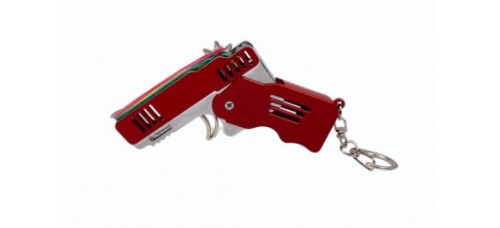 RW Mini's Red Rubber Band Gun Key Chain