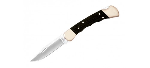 Buck Knives 110 Hunter w/Finger Grooves 3.75" Folding Blade Knife & Leather Sheath