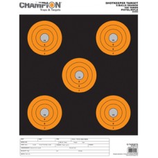 Champion Targets Shotkeeper 5 Bulls Orange Pistol/Rifle Targets
