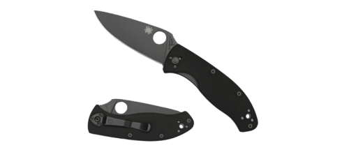 Spyderco Tenacious G-10 Black/Black Plain Edge 7.76" Folding Blade Knife