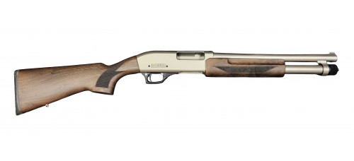 Canuck Defender Marine 12 Gauge 3" 14" Barrel Pump Action Shotgun - Nickel/Walnut Canuck Defender Marine 12 Gauge 3" 14" Barrel Pump Action Shotgun - Nickel/Walnut