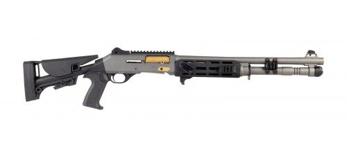 Canuck TacOp Pro 12 Gauge 3" 18.5" Barrel Semi Auto Shotgun - Grey/Gold