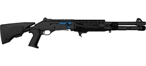 Canuck TacOp Elite 12 Gauge 3" 18.6" Barrel Semi Auto Shotgun - Black/Patriot Blue