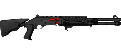 Canuck TacOp Elite 12 Gauge 3" 18.6" Barrel Semi Auto Shotgun - Black/Ruby Red