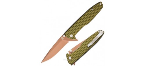 Gerber One-Flip Flipper 3.2" Aluminum Green Folding Knife