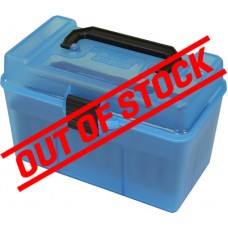 MTM Case-Gard Deluxe 50 Round Rifle Ammo Box - Clear Blue