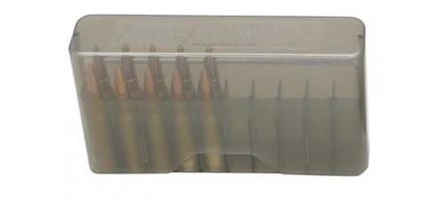 MTM Case-Gard Sliptop 20 Round Rifle Ammo Box - Clear Smoke