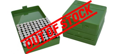 MTM Case-Gard 100 Round Green Flip Top Handgun Ammo Box
