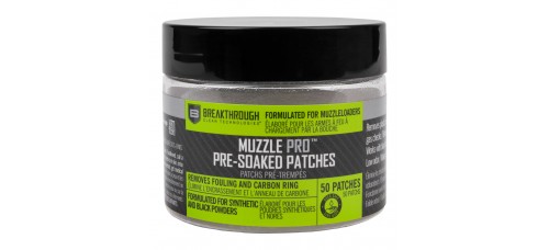 Breakthrough Clean Technologies Muzzle Pro Round Pre-Soaked Cleaning Patches - 50/Jar