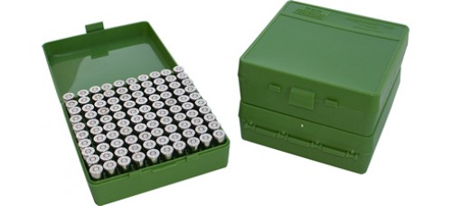 MTM Case-Gard 100 Round Green Pistol Ammo Box