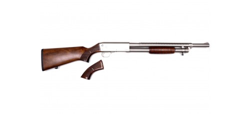 EGE Arms PA37 Walnut/Nickel 12 Gauge 3" 18.5" Barrel Pump Action Shotgun