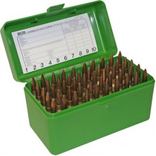 MTM Case-Gard 50 Round Green Flip Top Rifle Ammo Box