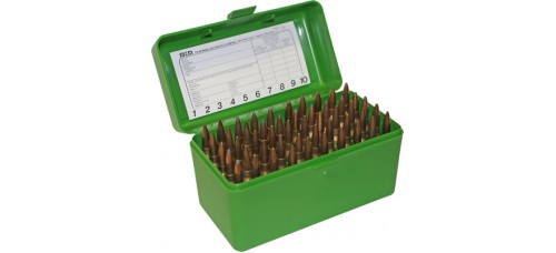 MTM Case-Gard 50 Round Green Flip Top Rifle Ammo Box
