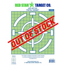 Red Star Target Co. Pistol Target (Extra-Thick Shooting Paper) - 10 pack 