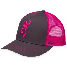 Browning Flashback Charcoal Neon Pink Snap Back Cap