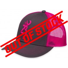 Browning Flashback Charcoal Neon Pink Snap Back Cap