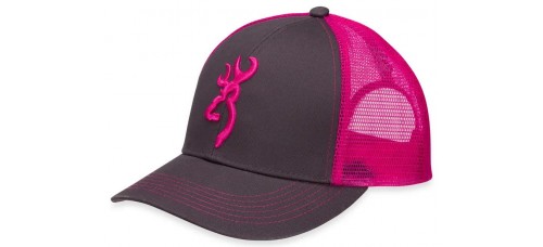 Browning Flashback Charcoal Neon Pink Snap Back Cap