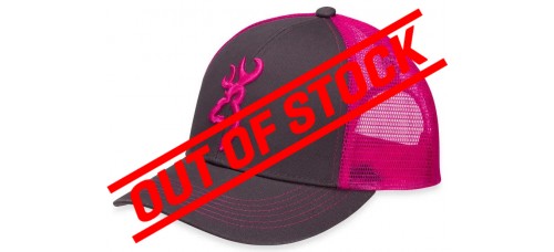 Browning Flashback Charcoal Neon Pink Snap Back Cap